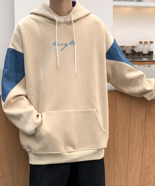 Cloudstyle(クラウドスタイル)の「【Cloudstyle】メンズ長袖裏起毛薄手パーカー(パーカー・メンズ・ブラック/ベージュ・MEDIUM/LARGE/X-LARGE/XX-LARGE/XXX-LARGE/SMALL)」の12枚目の写真