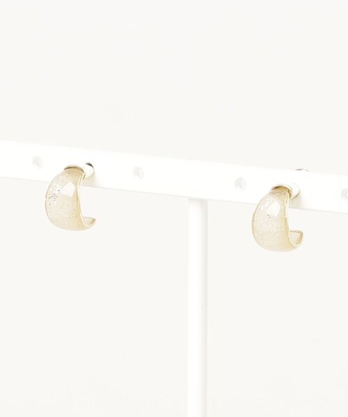 The Rule(ザルール)の「The Rule ザルール : Gloss epoxy 透き通るラメ入りG型ピアス(ピアス(両耳用)・レディース・ベージュ/グリーン/グレー・FREE)」の17枚目の写真