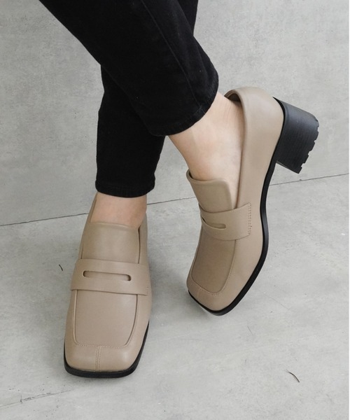 Fabby fabby（ファビィーファビィー）の「ヒールスクエア―ローファ―（ローファー・レディース・ブラック系その他/ブラック/ベージュ/オフホワイト/アイボリー・MEDIUM/LL/LARGE/SMALL）」の15枚目の写真