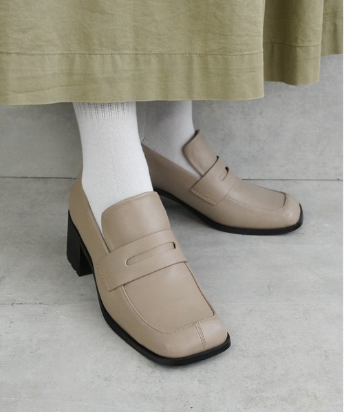 Fabby fabby（ファビィーファビィー）の「ヒールスクエア―ローファ―（ローファー・レディース・ブラック系その他/ブラック/ベージュ/オフホワイト/アイボリー・MEDIUM/LL/LARGE/SMALL）」の14枚目の写真