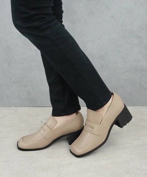 Fabby fabby（ファビィーファビィー）の「ヒールスクエア―ローファ―（ローファー・レディース・ブラック系その他/ブラック/ベージュ/オフホワイト/アイボリー・MEDIUM/LL/LARGE/SMALL）」の12枚目の写真