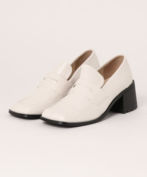 Fabby fabby（ファビィーファビィー）の「ヒールスクエア―ローファ―（ローファー・レディース・ブラック系その他/ブラック/ベージュ/オフホワイト/アイボリー・MEDIUM/LL/LARGE/SMALL）」の8枚目の写真