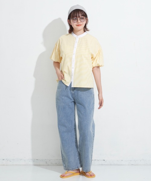 MERLOT（メルロー）の「ストレートデニムパンツ（デニムパンツ・レディース・ホワイト/ライトブルー/グレー・SMALL/MEDIUM/LARGE）」の5枚目の写真