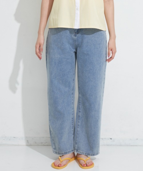 MERLOT（メルロー）の「ストレートデニムパンツ（デニムパンツ・レディース・ホワイト/ライトブルー/グレー・SMALL/MEDIUM/LARGE）」の8枚目の写真