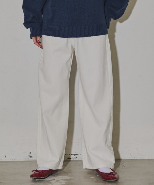 MERLOT（メルロー）の「ストレートデニムパンツ（デニムパンツ・レディース・ホワイト/ライトブルー/グレー・SMALL/MEDIUM/LARGE）」の21枚目の写真