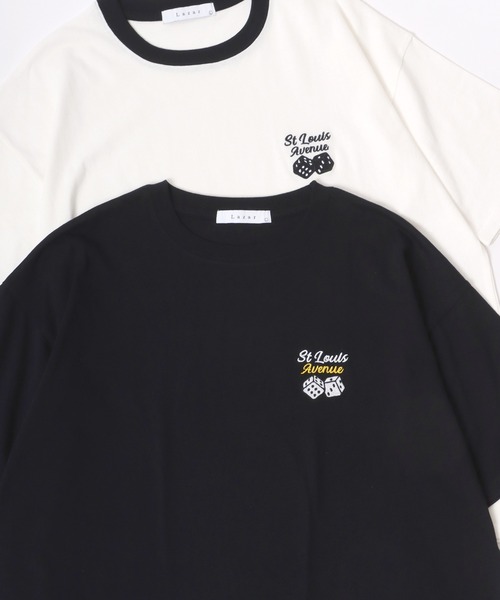 Lazar（ラザル）の「Lazar 別注 Ball ＆ Dice Tee/オーバーサイズ 8ボール ワンポイント刺繍 バックプリント 半袖Tシャツ/レディース メンズ（Tシャツ/カットソー・メンズ・ホワイト/ブラック/グリーン/ネイビー/ホワイト系その他/ブラック系その他/ホワイト系その他2/ホワイト系その他3/グリーン系その他/ブルー系その他/ブラック系その他4/ホワイト系その他5/ホワイト系その他6/ブラック系その他2/ブルー系その他2/ホワイト系その他4/ブラック系その他3・M/L/LL）」の9枚目の写真