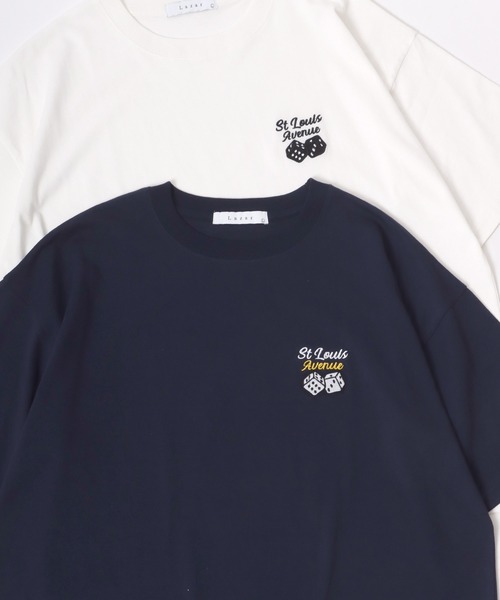 Lazar（ラザル）の「Lazar 別注 Ball ＆ Dice Tee/オーバーサイズ 8ボール ワンポイント刺繍 バックプリント 半袖Tシャツ/レディース メンズ（Tシャツ/カットソー・メンズ・ホワイト/ブラック/グリーン/ネイビー/ホワイト系その他/ブラック系その他/ホワイト系その他2/ホワイト系その他3/グリーン系その他/ブルー系その他/ブラック系その他4/ホワイト系その他5/ホワイト系その他6/ブラック系その他2/ブルー系その他2/ホワイト系その他4/ブラック系その他3・M/L/LL）」の15枚目の写真