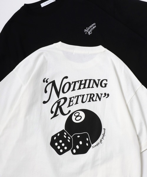 Lazar（ラザル）の「Lazar 別注 Ball ＆ Dice Tee/オーバーサイズ 8ボール ワンポイント刺繍 バックプリント 半袖Tシャツ/レディース メンズ（Tシャツ/カットソー・メンズ・ホワイト/ブラック/グリーン/ネイビー/ホワイト系その他/ブラック系その他/ホワイト系その他2/ホワイト系その他3/グリーン系その他/ブルー系その他/ブラック系その他4/ホワイト系その他5/ホワイト系その他6/ブラック系その他2/ブルー系その他2/ホワイト系その他4/ブラック系その他3・M/L/LL）」の8枚目の写真