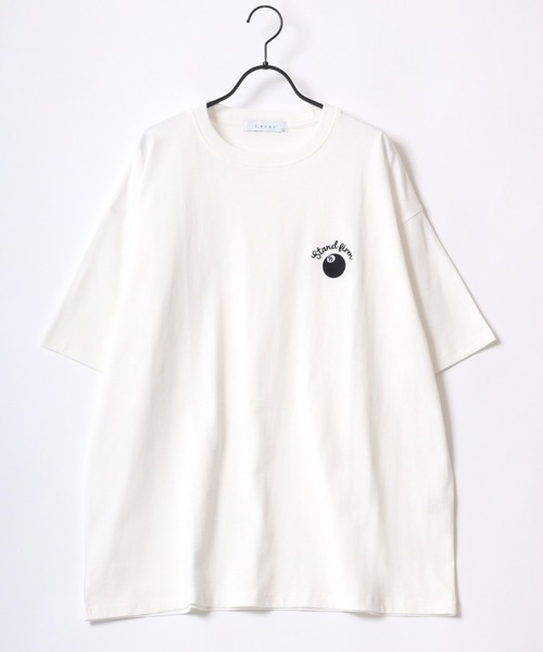 Lazar（ラザル）の「Lazar 別注 Ball ＆ Dice Tee/オーバーサイズ 8ボール ワンポイント刺繍 バックプリント 半袖Tシャツ/レディース メンズ（Tシャツ/カットソー・メンズ・ホワイト/ブラック/グリーン/ネイビー/ホワイト系その他/ブラック系その他/ホワイト系その他2/ホワイト系その他3/グリーン系その他/ブルー系その他/ブラック系その他4/ホワイト系その他5/ホワイト系その他6/ブラック系その他2/ブルー系その他2/ホワイト系その他4/ブラック系その他3・M/L/LL）」の19枚目の写真