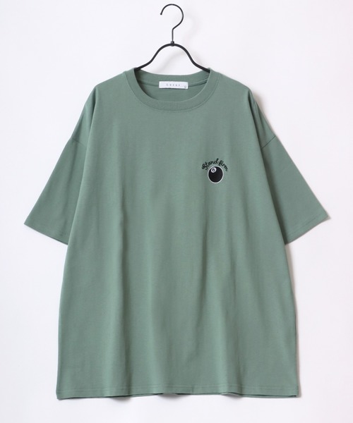 Lazar（ラザル）の「Lazar 別注 Ball ＆ Dice Tee/オーバーサイズ 8ボール ワンポイント刺繍 バックプリント 半袖Tシャツ/レディース メンズ（Tシャツ/カットソー・メンズ・ホワイト/ブラック/グリーン/ネイビー/ホワイト系その他/ブラック系その他/ホワイト系その他2/ホワイト系その他3/グリーン系その他/ブルー系その他/ブラック系その他4/ホワイト系その他5/ホワイト系その他6/ブラック系その他2/ブルー系その他2/ホワイト系その他4/ブラック系その他3・M/L/LL）」の22枚目の写真