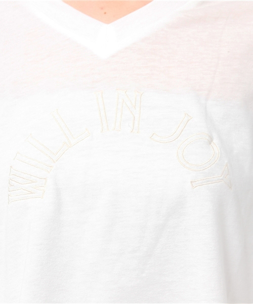 Kastane（カスタネ）の「【Kastane】Vネックロゴ刺繍T（Tシャツ/カットソー・レディース・ピンク/サックスブルー/オフホワイト/グレー・FREE）」の15枚目の写真