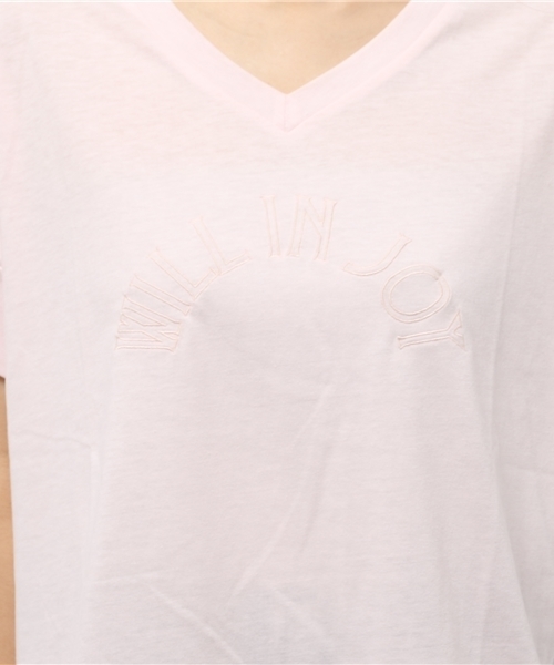 Kastane（カスタネ）の「【Kastane】Vネックロゴ刺繍T（Tシャツ/カットソー・レディース・ピンク/サックスブルー/オフホワイト/グレー・FREE）」の11枚目の写真