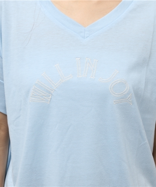 Kastane（カスタネ）の「【Kastane】Vネックロゴ刺繍T（Tシャツ/カットソー・レディース・ピンク/サックスブルー/オフホワイト/グレー・FREE）」の12枚目の写真