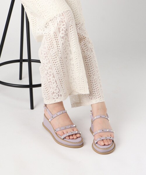 ESPERANZA(エスペランサ)の「◆スタッズプラットフォーム厚底サンダル(サンダル・レディース・ブラック/アイボリー/パープル系/ベージュ・S/M/L/LL)」の16枚目の写真