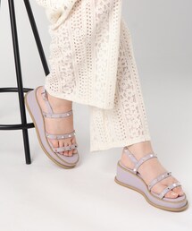 ◆スタッズプラットフォーム厚底サンダル