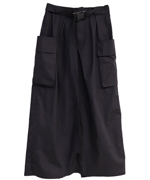 ISOOK(アイスー)の「Belted cargo skirt / ベルトカーゴスカート(mako select)(スカート・レディース・ブラック/カーキ・FREE)」の8枚目の写真