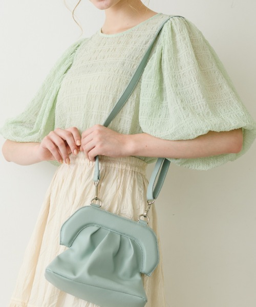 idem（イデム）の「volume sleeve sheer blouse/袖ボリュームシアーブラウス（Tシャツ/カットソー・レディース・ミント/パープル/アイボリー・FREE）」の2枚目の写真