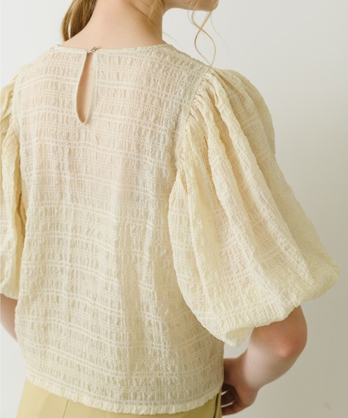 idem（イデム）の「volume sleeve sheer blouse/袖ボリュームシアーブラウス（Tシャツ/カットソー・レディース・ミント/パープル/アイボリー・FREE）」の16枚目の写真