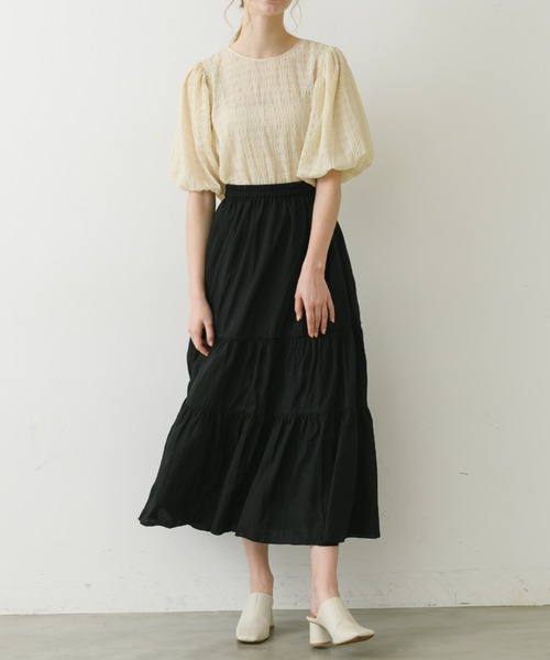 idem（イデム）の「volume sleeve sheer blouse/袖ボリュームシアーブラウス（Tシャツ/カットソー・レディース・ミント/パープル/アイボリー・FREE）」の11枚目の写真