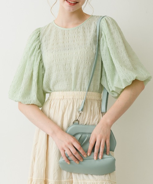 idem（イデム）の「volume sleeve sheer blouse/袖ボリュームシアーブラウス（Tシャツ/カットソー・レディース・ミント/パープル/アイボリー・FREE）」の20枚目の写真