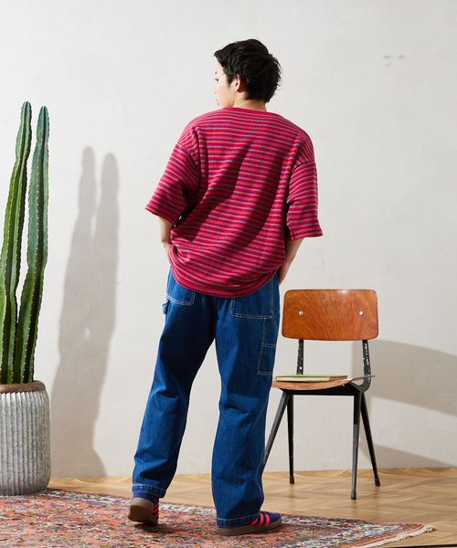 JOURNAL STANDARD relume(ジャーナルスタンダード レリューム)の「CALIFORNIA ジャガードボーダーTシャツ(Tシャツ/カットソー・メンズ・ホワイト/ブラウン/ボルドー・MEDIUM/LARGE)」の15枚目の写真