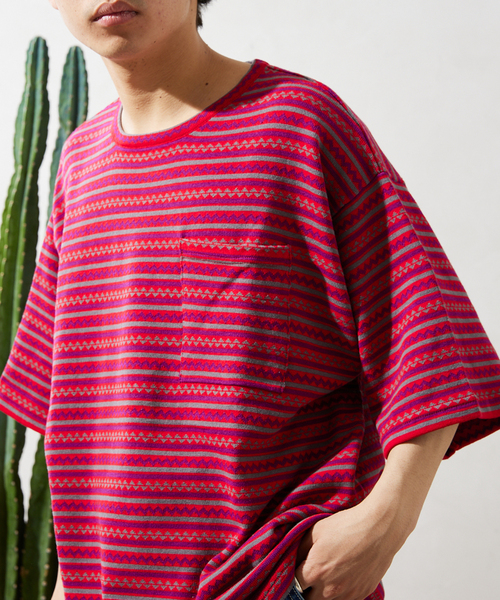 JOURNAL STANDARD relume(ジャーナルスタンダード レリューム)の「CALIFORNIA ジャガードボーダーTシャツ(Tシャツ/カットソー・メンズ・ホワイト/ブラウン/ボルドー・MEDIUM/LARGE)」の17枚目の写真