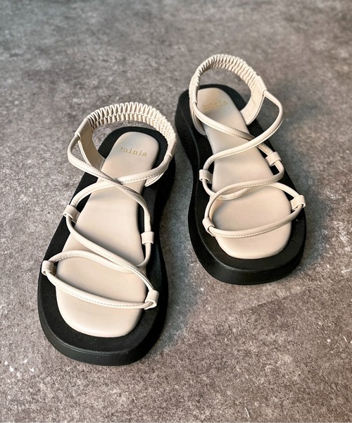 CPCM（シーピーシーエム）の「ロープベルトサンダル（サンダル・レディース・ピンク/アイボリー/ブラック・LARGE/MEDIUM/SMALL）」の2枚目の写真