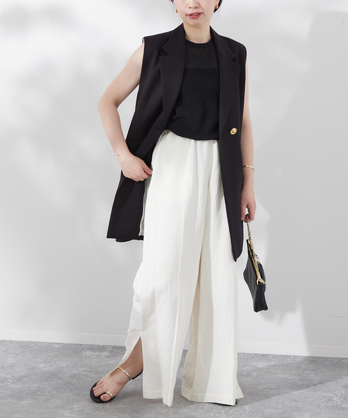 journal standard L'essage（ジャーナルスタンダードレサージュ）の「バスケットメッシュタンク（タンクトップ・レディース・ブラック/アイボリー・FREE）」の10枚目の写真