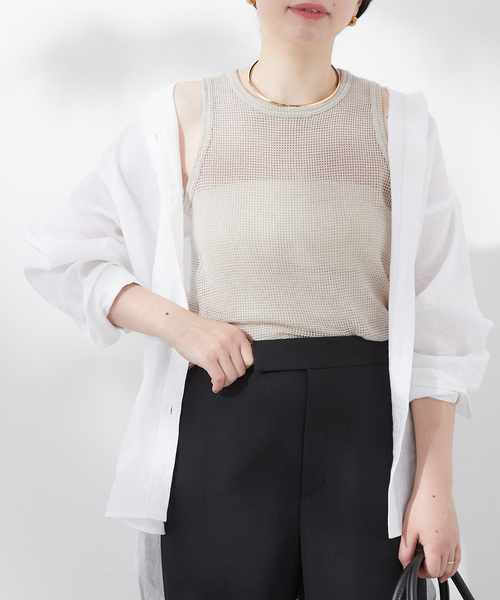 journal standard L'essage（ジャーナルスタンダードレサージュ）の「バスケットメッシュタンク（タンクトップ・レディース・ブラック/アイボリー・FREE）」の14枚目の写真