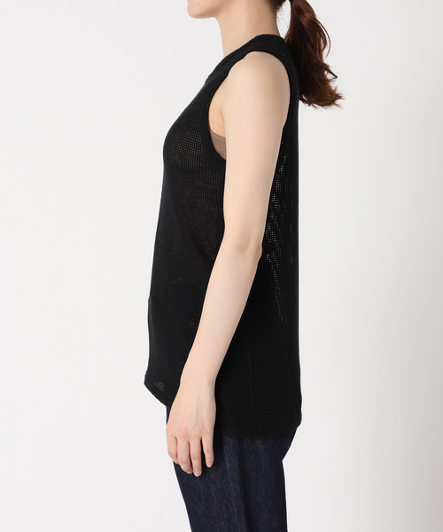 journal standard L'essage（ジャーナルスタンダードレサージュ）の「バスケットメッシュタンク（タンクトップ・レディース・ブラック/アイボリー・FREE）」の3枚目の写真