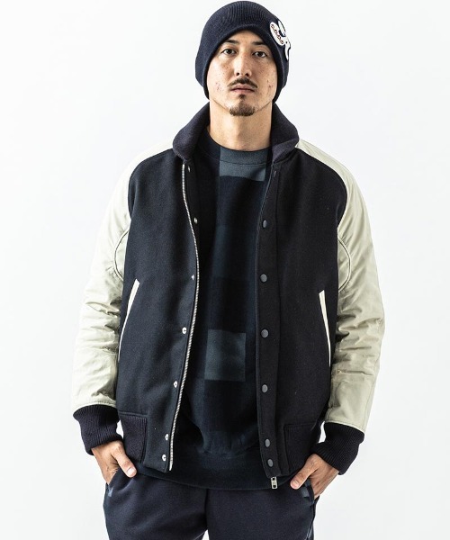 ACANTHUS(アカンサス)の「mj9260- Studium Jacket スタジアムジャケット(スタジャン・メンズ・ブルー系その他/ブラック系その他/ブラック×ホワイト/ブラック・M/XL/L/S)」の4枚目の写真