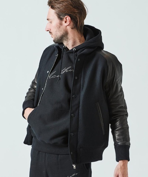 ACANTHUS(アカンサス)の「mj9260- Studium Jacket スタジアムジャケット(スタジャン・メンズ・ブルー系その他/ブラック系その他/ブラック×ホワイト/ブラック・M/XL/L/S)」の2枚目の写真