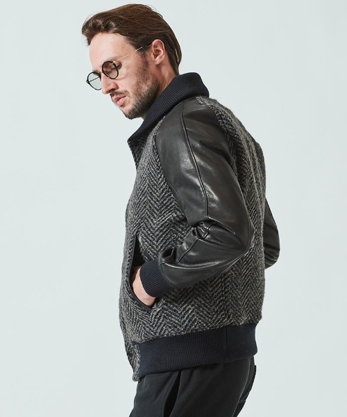 ACANTHUS(アカンサス)の「mj9260- Studium Jacket スタジアムジャケット(スタジャン・メンズ・ブルー系その他/ブラック系その他/ブラック×ホワイト/ブラック・M/XL/L/S)」の8枚目の写真