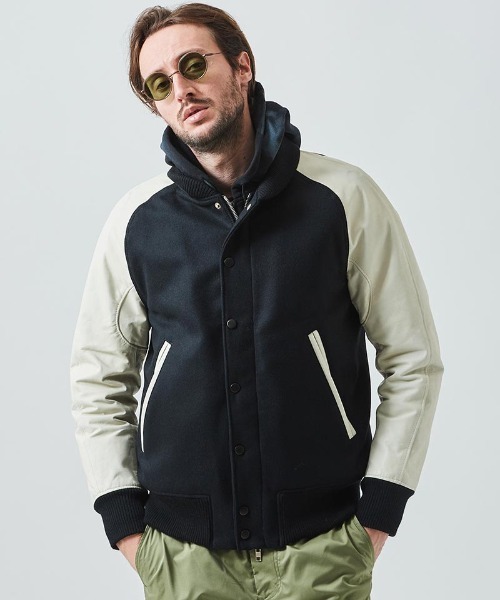 ACANTHUS(アカンサス)の「mj9260- Studium Jacket スタジアムジャケット(スタジャン・メンズ・ブルー系その他/ブラック系その他/ブラック×ホワイト/ブラック・M/XL/L/S)」の12枚目の写真