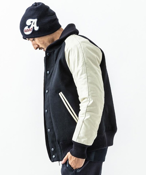 ACANTHUS(アカンサス)の「mj9260- Studium Jacket スタジアムジャケット(スタジャン・メンズ・ブルー系その他/ブラック系その他/ブラック×ホワイト/ブラック・M/XL/L/S)」の22枚目の写真