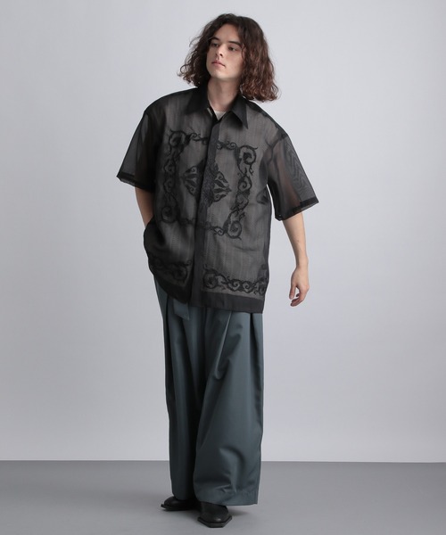 【HARE】 フロントラインシシュウシャツ 楽天市場】(M)フロントラインシシュウSH HARE ハレ トップス