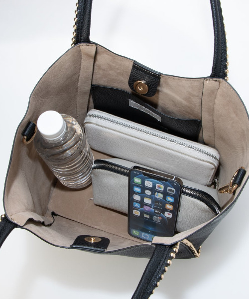 cache cache(カシュ カシュ)の「カシュカシュ cachecache / ボールチェーン2wayトートバッグ(トートバッグ・レディース・ダークグレー/パイソン/ベージュ系その他/ブラック/ライトグレー・FREE)」の12枚目の写真