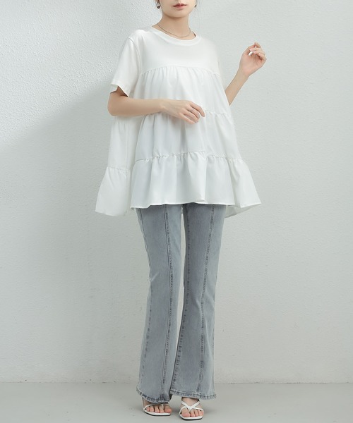 LOPASS(ロパス)の「デザインTシャツ(Tシャツ/カットソー・レディース・ホワイト/ブラック・FREE)」の6枚目の写真