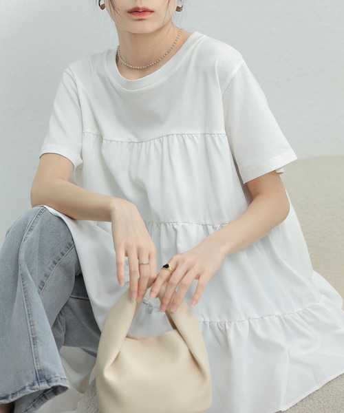LOPASS(ロパス)の「デザインTシャツ(Tシャツ/カットソー・レディース・ホワイト/ブラック・FREE)」の5枚目の写真
