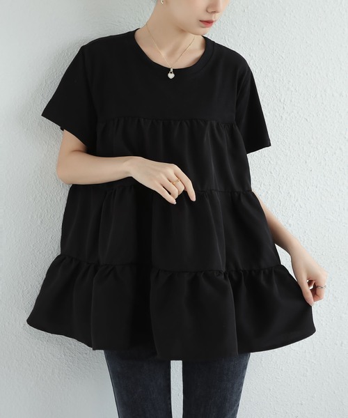 LOPASS(ロパス)の「デザインTシャツ(Tシャツ/カットソー・レディース・ホワイト/ブラック・FREE)」の11枚目の写真