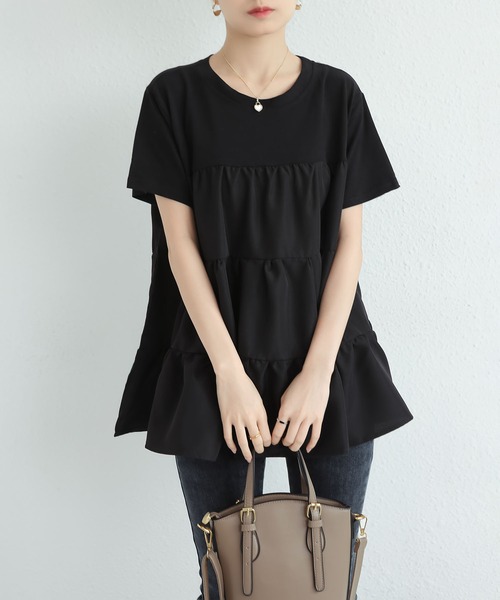 LOPASS(ロパス)の「デザインTシャツ(Tシャツ/カットソー・レディース・ホワイト/ブラック・FREE)」の9枚目の写真