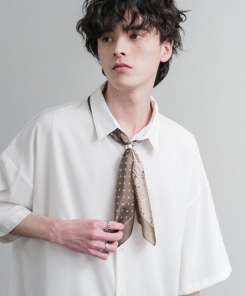 新色追加 スカーフリング付き 大判サイズ総柄スカーフ（バンダナ