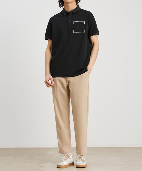 Cloudstyle（クラウドスタイル）の「【Cloudstyle】レギュラーカラー ポロシャツ（ポロシャツ・メンズ・ホワイト/ブラック/キャメル/ネイビー・XX-LARGE/LARGE/MEDIUM/X-LARGE）」の6枚目の写真