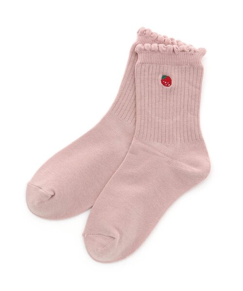 apres les cours(アプレレクール)の「ワンポイントソックス(ソックス/靴下・キッズ・ピンク/チャコール/サックスブルー/アイボリー・15 /18/21/12)」の4枚目の写真