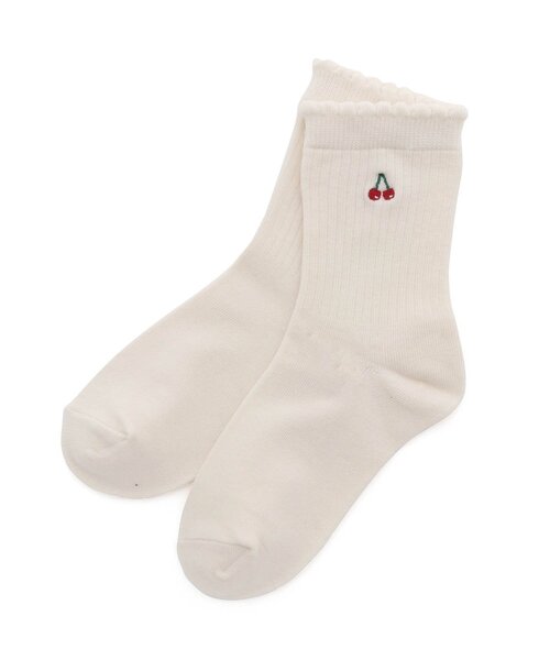 apres les cours(アプレレクール)の「ワンポイントソックス(ソックス/靴下・キッズ・ピンク/チャコール/サックスブルー/アイボリー・15 /18/21/12)」の2枚目の写真