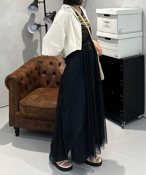 kutir（クティール）の「チュールキャミワンピース（ワンピース・レディース・アイボリー/ブラック・FREE）」の11枚目の写真