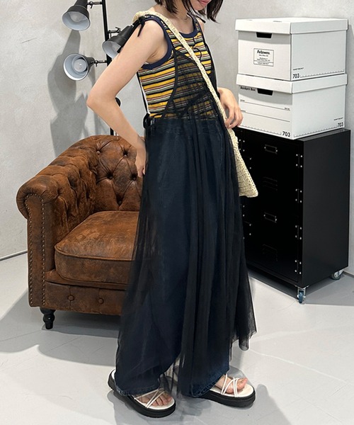 kutir（クティール）の「チュールキャミワンピース（ワンピース・レディース・アイボリー/ブラック・FREE）」の8枚目の写真