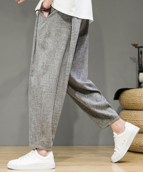 Cloudstyle（クラウドスタイル）の「【Cloudstyle】ワイドシルエット/ テーパードシルエット アンクルTRスラックス パンツ（スラックス・メンズ・グレー/ベージュ/ブラック・LARGE/X-LARGE/MEDIUM）」の8枚目の写真