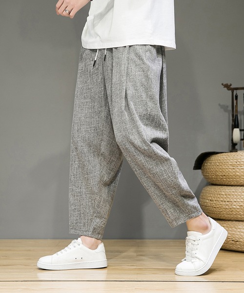 Cloudstyle（クラウドスタイル）の「【Cloudstyle】ワイドシルエット/ テーパードシルエット アンクルTRスラックス パンツ（スラックス・メンズ・グレー/ベージュ/ブラック・LARGE/X-LARGE/MEDIUM）」の9枚目の写真