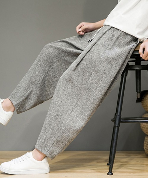 Cloudstyle（クラウドスタイル）の「【Cloudstyle】ワイドシルエット/ テーパードシルエット アンクルTRスラックス パンツ（スラックス・メンズ・グレー/ベージュ/ブラック・LARGE/X-LARGE/MEDIUM）」の10枚目の写真